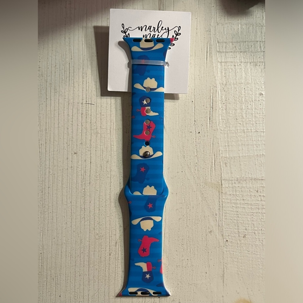 Cowboy Cowgirl Print Silicone Watch Band, compatible with Apple Watches, new!
